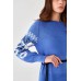 Knitted dress "Flowers" white/blue